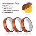 YTBUBOR 6 Roll 10m High Temp Tapes Polyimide Film Adhesive Tape Multi-width 0.4/0.6/0.8/1/1.2/2cm, Worked Well for Masking, Soldering, Powder Coating, Printing PCB board and Packing Fixing